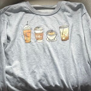 Gray Coffee Graphic Sweatshirt